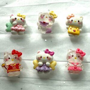 Set of 6 Hello Kitty Style Croc Shoe Charms-Hello Kitty Jibbitz-New!